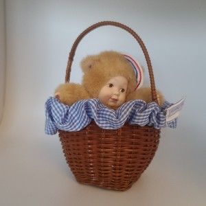 Anne Geddes Baby Bear In Basket 2002